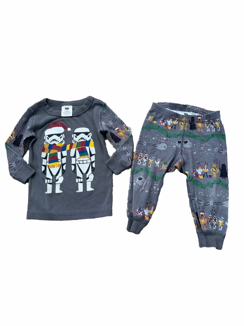 Hanna Andersson Size 75, 12-18 Months Storm Trooper Star Wars Two Piece Pajamas